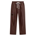 thumbnail image 3 of Lmueinov Men's Waffle Knit Wide Leg Sweatpants Elastic Waist With Drawstring Front Pleats With Deep Side Pockets For Fall And Winter Wear, S-3XL, 3 of 6