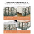 thumbnail image 6 of Retro Butterfly Wrap Around Bed Skirts for Queen Bed 16" Drop, Bed Skirt with Adjustable Elastic Belt Dust Ruffle Bed Valance for Bedroom Hotel Luxury Green Spring Floral Botanical Bed Frame Cover, 6 of 7