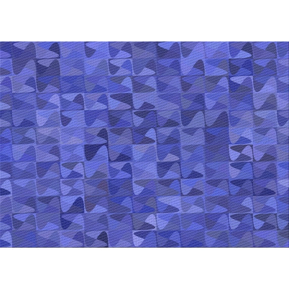 Ahgly Company Indoor Rectangle Patterned Light Slate Blue Area Rugs, 5' x 7'