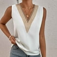 thumbnail image 2 of Womens Elegant Lace V Neck Tank Tops Sleeveless Chiffon Tanks Shirts Loose Summer T Shirts Blouse for Casual Work, 2 of 7