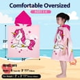 thumbnail image 4 of Toalla de playa con capucha para niños Growell Unicorn Pink 61 x 58 cm, 4 of 6