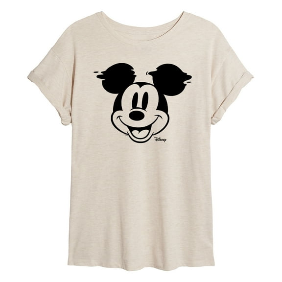 Disney - Mickey Face Glitch - Women's Oversized T-Shirt