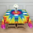thumbnail image 3 of Colorful Tie Dye Mandala Pattern Square Tablecloth,Waterproof Square Table Cover,Wipeable Spillproof Washable Table Cover for Home Kitchen Party Decor 60"x60"(152x152cm), 3 of 6