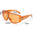 thumbnail image 2 of Flat Top Square Sunglasses For Men Women One Piece Shades Semi-Rimless Frame Sunglasses, 2 of 5
