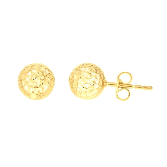 14k Yellow Gold Womens Diamond-cut 8mm Ball Stud Earrings Jewelry Gift for Women