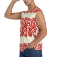 thumbnail image 3 of Disketp Flowers Red Beige Sleeveless Tshirts For Men, Muscle Shirts For Men Dry Fit Tank Top-Xx-Large, 3 of 8