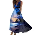 thumbnail image 1 of Robes d'Été pour Femmes Colorées, Fluides, Décontractées, Sans Manches, Robes Maxi, Tenue de Plage Hawaïenne avec Encolure en V, 1 of 5