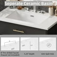 thumbnail image 6 of Euroco 31" Bathroom Vanity with Sink, Bathroom Cabinet with Soft Close Doors and Adjustable Shelf, Curved Profile Design, Rubber Wood Legs, Black, 6 of 9