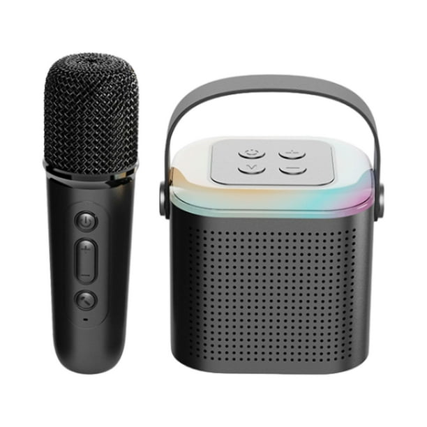 Altavoz portátil Bluetooth para karaoke inalámbrico Y1 negro para aulas y familias Micrófono único negro Y1