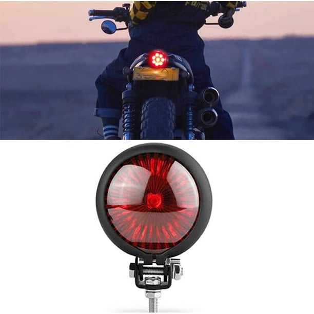 Luz trasera de motocicleta, lámpara de freno roja de 8 LED, Compatible con bicicleta Cafe Racer, se puede utilizar como luces de circulación, luz de freno