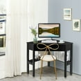 thumbnail image 4 of Costway Triangle Computer Desk Corner Office Desk Laptop Table w/ Drawer Shelves Rustic, 4 of 8