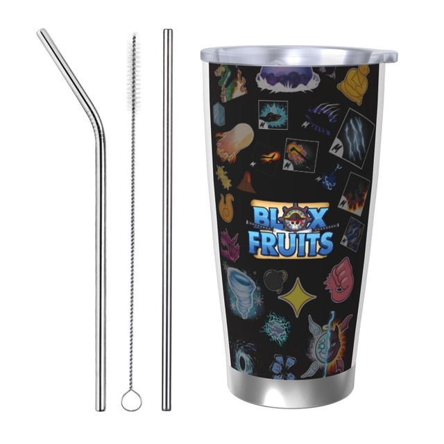 Vaso Blox Fruits de 20 oz, taza de viaje para café con aislamiento al vacío de acero inoxidable, taza de café, taza de viaje con tapa, taza térmica para exteriores