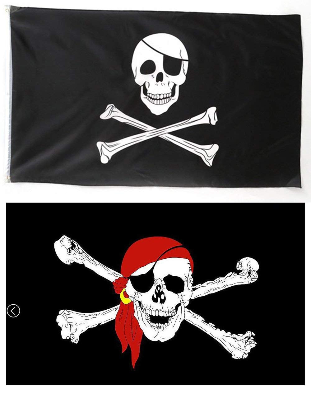 Pirate Skull Flag, 3 x 5 Ft 100 Polyester Jolly Roger Flag with One
