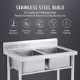 thumbnail image 3 of 2 Compartment Commercial Sink For Garage / Restaurant / Kitchen Stainless Steel, 3 of 11