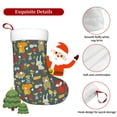 thumbnail image 5 of Yiaed Cute Animal Forest Print Christmas Stockings, Christmas Stockings Hanging Ornaments, Christmas Stockings for Family Christmas Holiday Decorations, 5 of 7