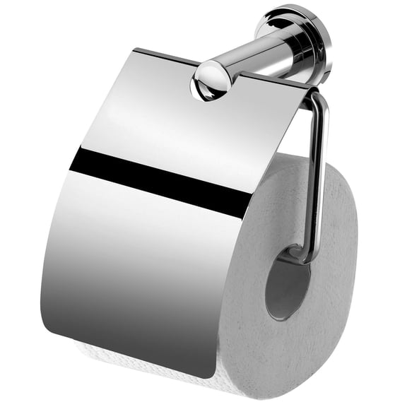 ECKOREA® Polished Chrome Toilet Paper Holder ECK-205H, Durable SUS304 Stainless Steel & Zinc Alloy, Wall-Mounted, Screw-in