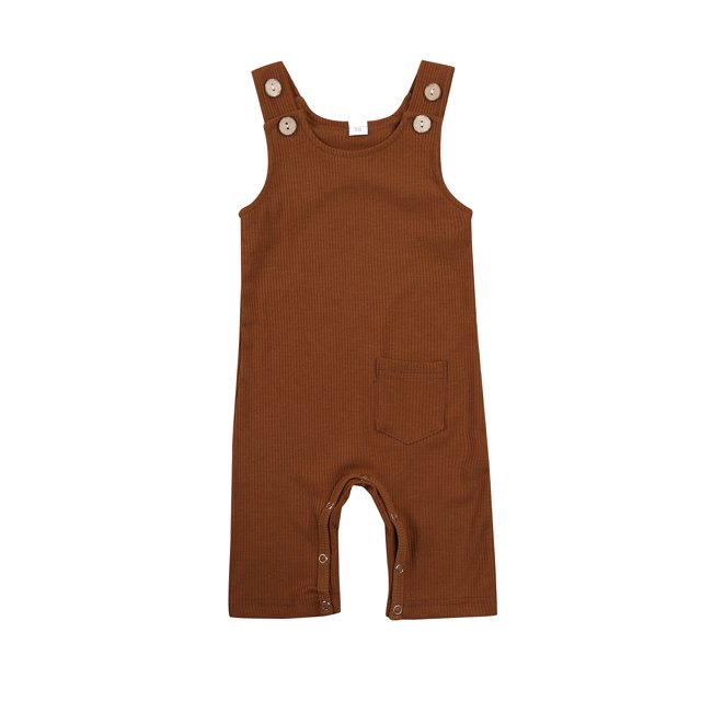 ZAXARRA Barboteuse Sans Manches pour Bébé Couleur Unie Combinaison de Mode
