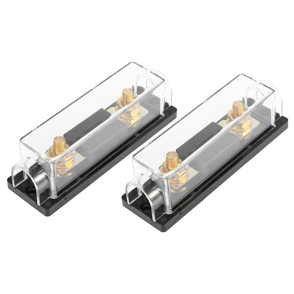 2pcs Black Vehicle 125 Amp ANL Fuse with In-Line Holder Electrical Protection Fusible