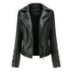 thumbnail image 1 of Chaquetas para mujer Slim Leather Stand Collar Zip Motocicleta Traje Cinturón Abrigo Chaqueta Tops Odeerbi ODB-3, 1 of 8