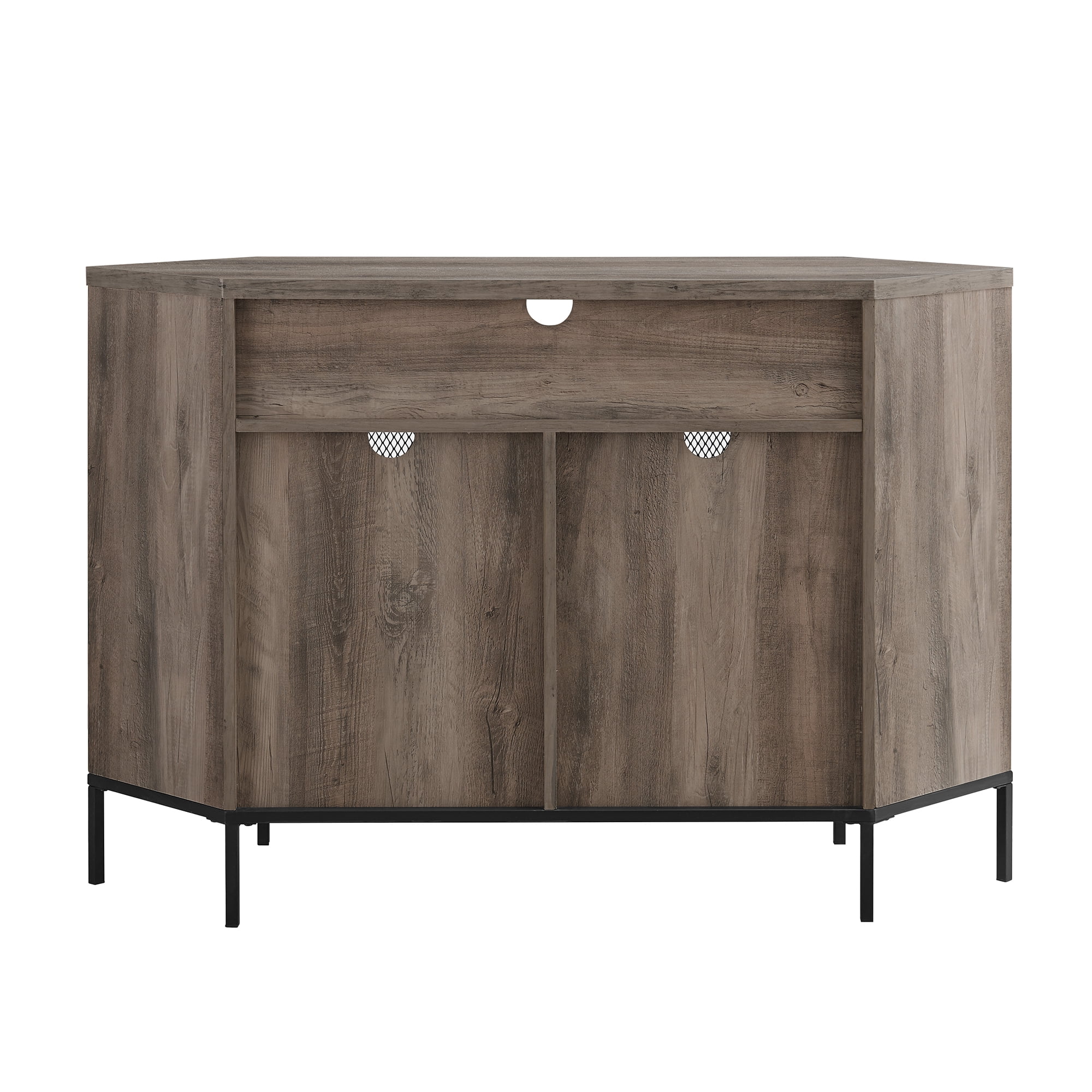 Manor Park Industrial Corner TV Stand For TVs up to 52," Grey Wash