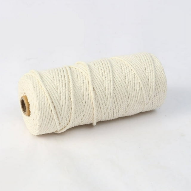 Nvzi Cordón de macramé de 4 mm x 110 yardas Cuerda de algodón de macramé natural Cuerda de macramé de colores Cordón de algodón suave Suministros de macramé Cuerda para de macramé, beige