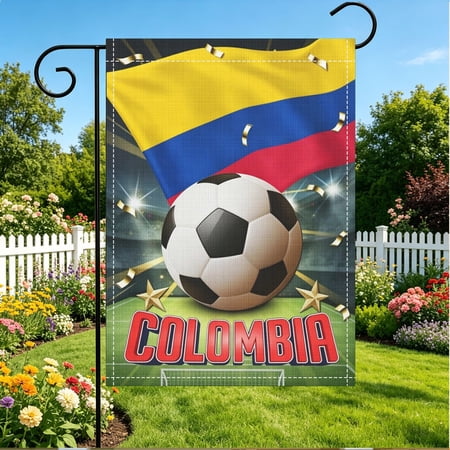 1pc Colombian Football Team Sports Themed Garden Flag, Double Sided Printed Pattern,For Home Garden Courtyard Decor Sports Fan Gift,12x18 Inch, No Flagpole,Thanksgiving & Christmas Gifts