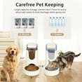 thumbnail image 2 of 2 Pack Automatic Cat Feeder and Stainless Steel Water Dispenser, Gravity Dog Waterer Set Food Feeder and Waterer Set for Small Medium Kitten Puppy Pets (1 Gallon x 2, Ivory White), 2 of 14