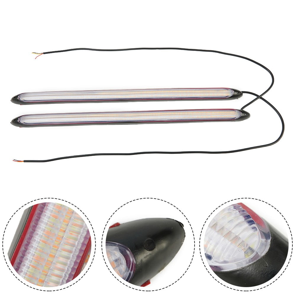 2X Drl Led Headlight Strip Light Daytime Running Sequential Turn Signal