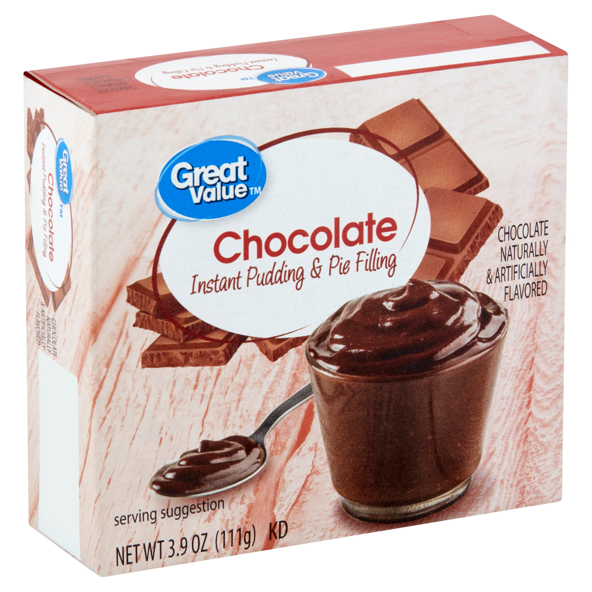 Great Value Chocolate Instant Pudding & Pie Filling, 3.9 oz