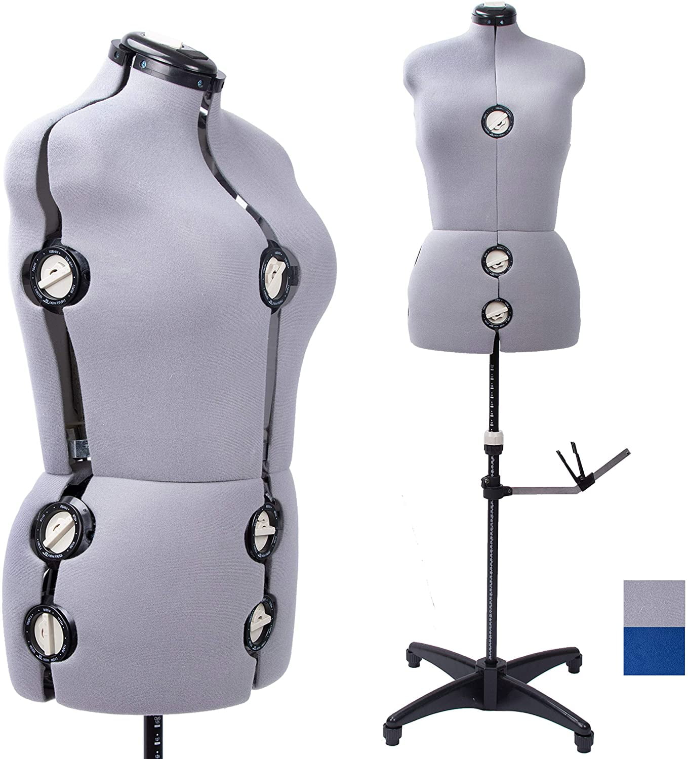 Adjustable Dress Form For Sewing Full Figure Female Mannequin Torso Base Medium 