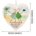 thumbnail image 3 of True Friendship Sea Glass Ornament,Shine Like 2D Heart-Shaped Sea Glass Friendship Keepsake for Christmas Tree Hanging Ornament, Handcrafted Ocean-Inspired Pendant Decor for Best Friends 3.54", 3 of 7
