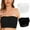 01-White, variant on DJskiyers Seamless Bandeau Bra for Women 2 Pack Strapless Bralettes Push Up Bras Stretchy Wirefree Bra Plus Size Crop Tube Top 2 Packs Bras