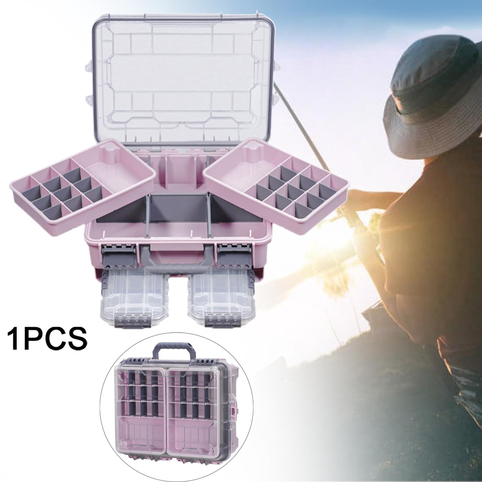 harayaa Fishing Tackle Box Fishing Accessories Box Multifunctional Storage Organizer Pink