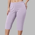 thumbnail image 2 of vigerkar Women's Biker Capri Shorts Workout Sports High Waisted Shorts Solid Stretch Light Quick Dry Comfort Shorts Leggings PP1, L, 2 of 5