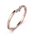 thumbnail image 2 of 0.04ct Mini Trio Diamond Moissanite Nesting Ring 18K Rose Gold Over Silver Wedding Band, 2 of 4