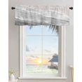 thumbnail image 2 of Summer Ocean Window Curtain Valance,Sea Wave Coastal Kitchen Valance Nautical Rod Pocket Short Curtains Windows Treatment- Living Room Bedroom Cafe Decor,Gray Brown Gradient 54x18in, 2 of 6