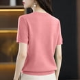 thumbnail image 3 of HAYIMI Women Crew Neck Short Sleeve Knit Tops Hollow Texture Ribbed Casual Spring Summer Pullover Sweater Dailywear, 3 of 4