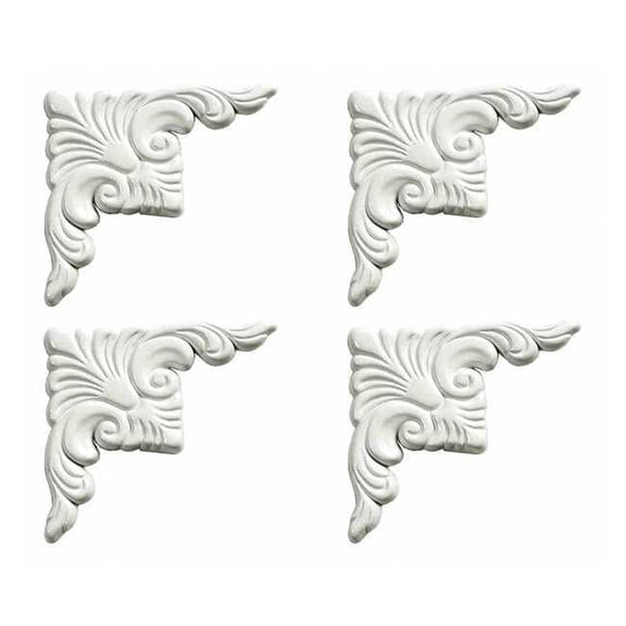 Mirredge Corner Plates, 3 1/2 in L, 3 1/2 in W, 1/4 in H, Dove White 88504