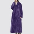 thumbnail image 5 of Sexlip Womens Warm Fleece Zip Up Robe Fluffy Long Bathrobe Night Dressing Sleepwear Purple XL, 5 of 7