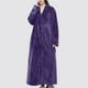 thumbnail image 5 of HongQid Womens Fleece Warm Robe: Cozy Flannel Long Zipper Bathrobe - Plush Winter Housecoat Nightgown, 5 of 7