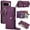 Deep Purple(Long Shoulder Strap+Short Wrist Strap), variant on for Google Pixel 9 Pro XL Wallet Case, PU Leather Flip Cover with Card Holder and Zipper Pocket, Detachable Shoulder & Wrist Strap Secure RFID Blocking Protection,Purple