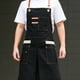 thumbnail image 4 of Trabajo delantal carpintero carpintero artesano bricolaje lienzo taller bolsillos baberos al aire libre barbacoa cocinar delantales baberos ropa negro Methold  HA047843-01, 4 of 7