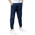 thumbnail image 5 of WhouRiu Boys Casual Pants Solid Color Loose Elastic Waist Straight Leg Trousers Kids Lightweight Breathable Everyday Wear,4-5 Years, 5 of 6