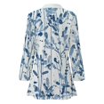 thumbnail image 2 of Women's Printed Suit Cardigan Coat, Fashion Casual Long Sleeve Loose Comfortable Open Front Blazer for Daily Wear and Office Outfits, in Blue, Size XXXXL, 2 of 4