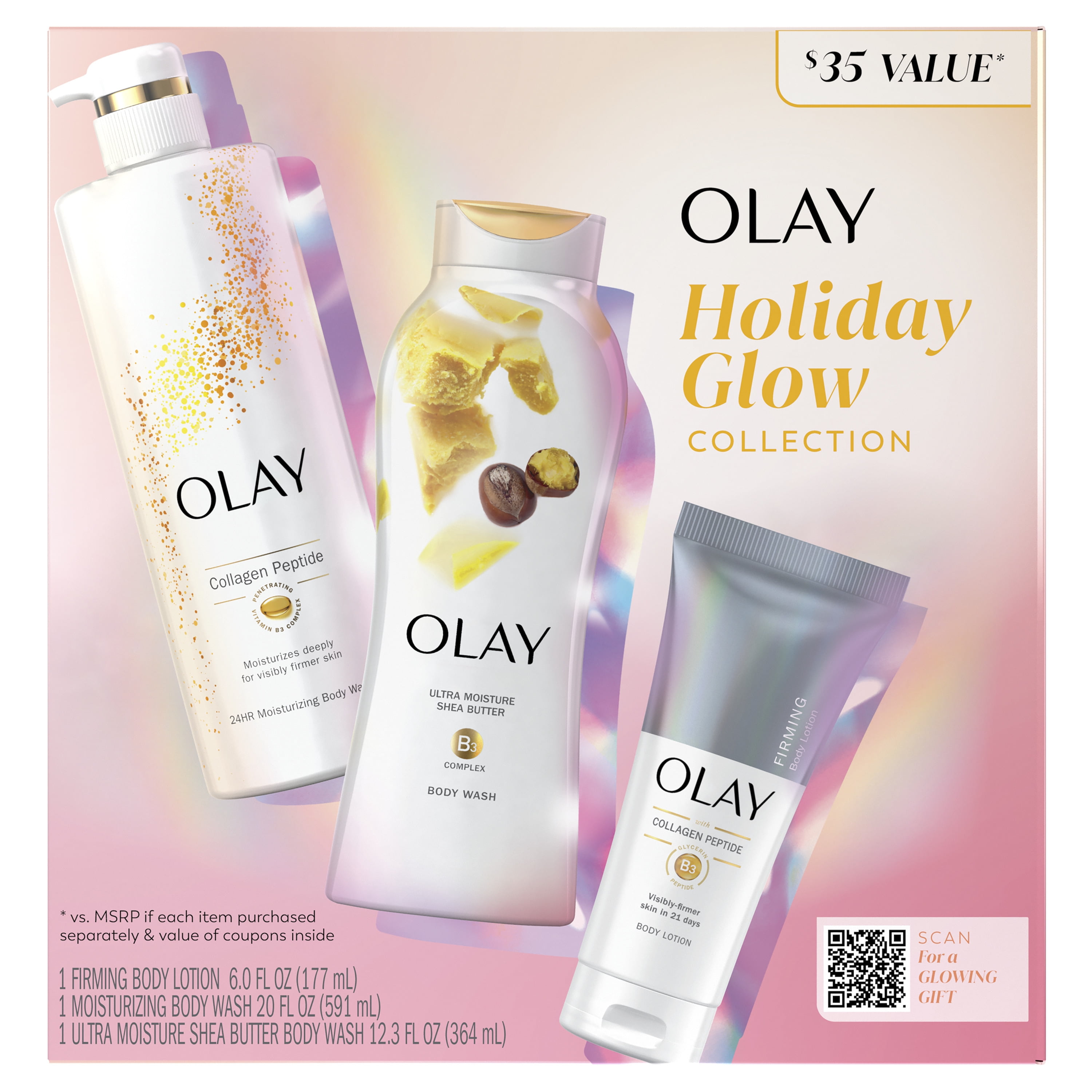 (2 pack) Olay Glow Holiday Gift Pack with 2 Body Washes and Hand and Body Lotion