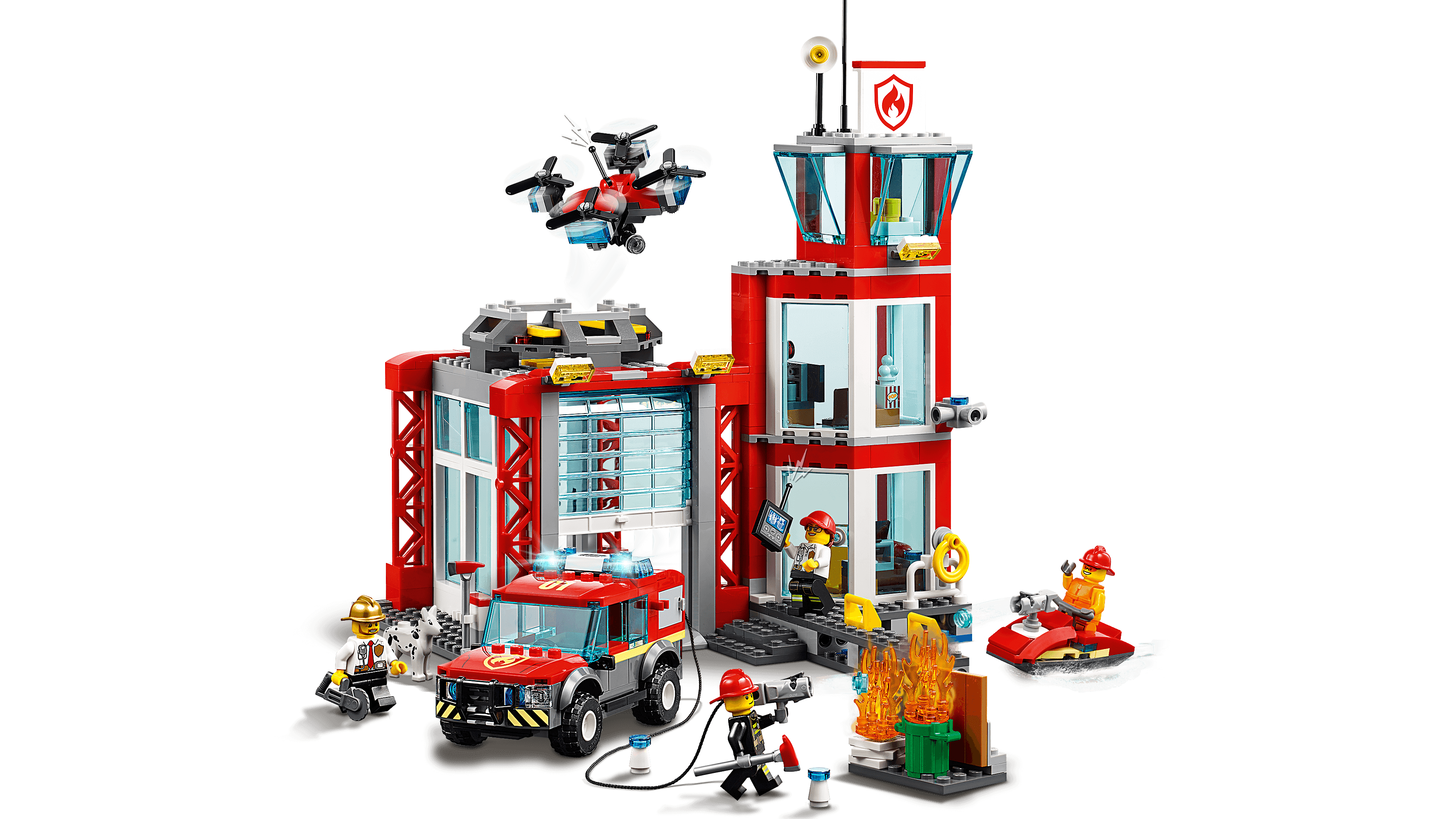 Blive gift låg kom sammen LEGO City Fire Fire Station 60215 Building Set (509 Pieces) - Walmart.com