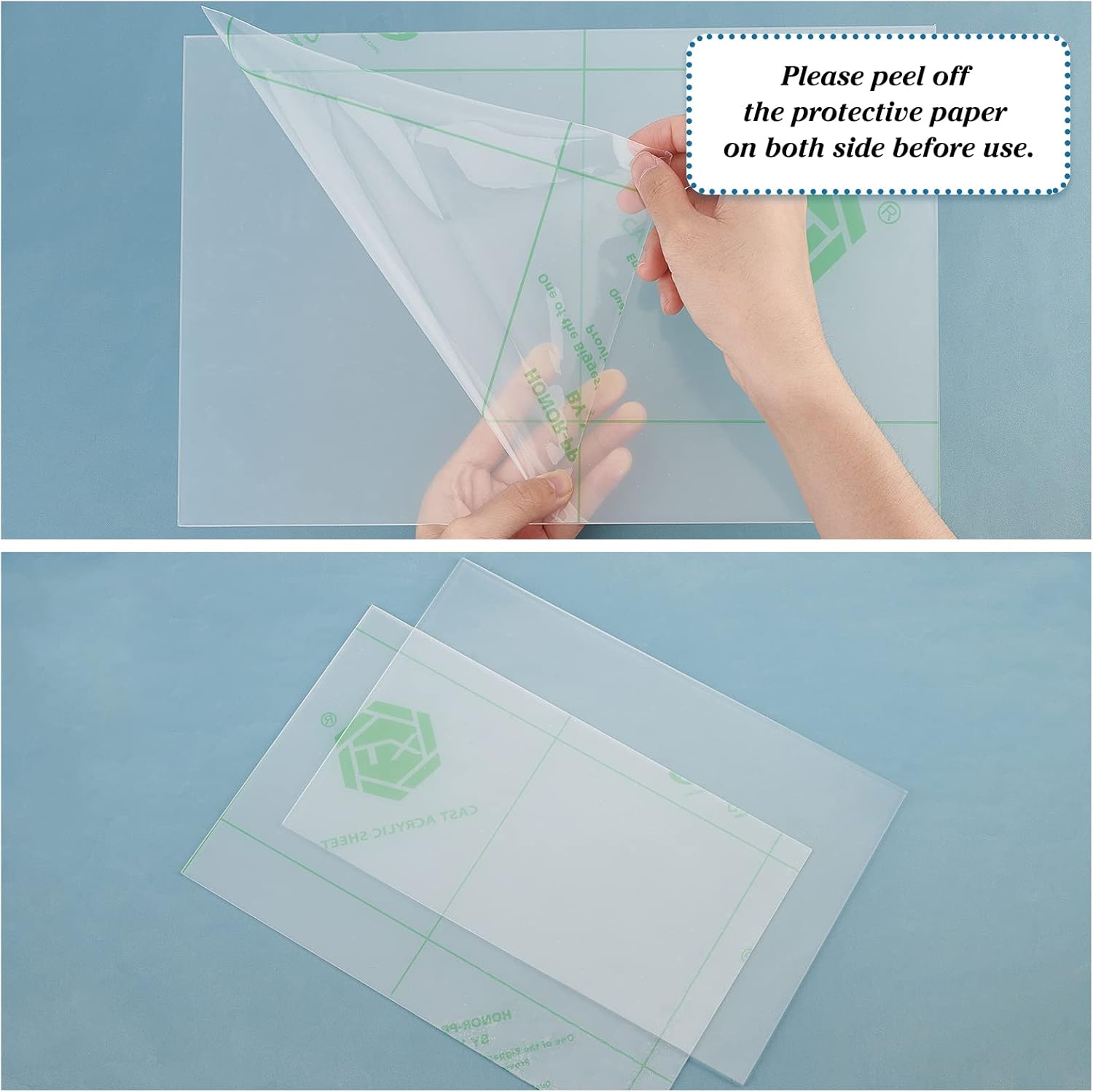 2 Packs 8.2x12.5inch Clear Acrylic Cutting Pads Acrylic Plastic Sheet for Die Cutting Work 3mm Thick Clear