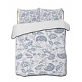 thumbnail image 2 of Quilts Full Size, Farmhouse Spring Soft Comforter Bedding Set for Bed, Blue Fruit Plant Leaf Flower Country Lightweight Quilted Bedspread with Pillow Cover(2 Pieces) for All Season, 78x90 Inch, 2 of 6