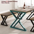 thumbnail image 2 of 4-person dining mesa bench set: small kitchen mesa con x metal frame, space-saving para apartment dining room, 2 of 7