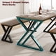 thumbnail image 2 of 4-person dining mesa bench set: small kitchen mesa con x metal frame, space-saving para apartment dining room, 2 of 7